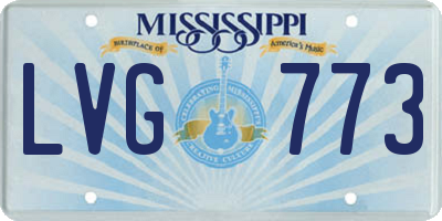 MS license plate LVG773