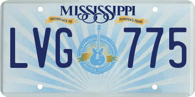 MS license plate LVG775
