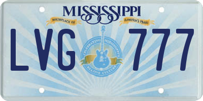 MS license plate LVG777