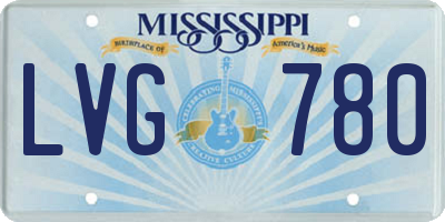 MS license plate LVG780