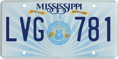 MS license plate LVG781