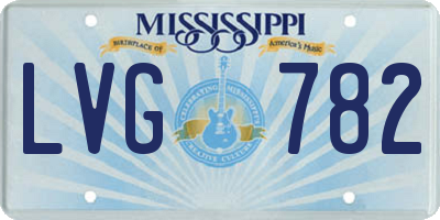 MS license plate LVG782