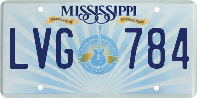 MS license plate LVG784