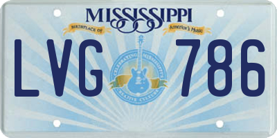 MS license plate LVG786