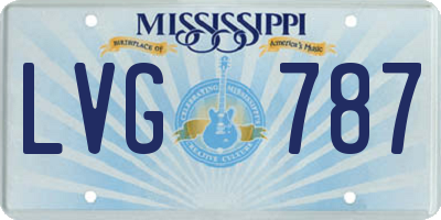 MS license plate LVG787