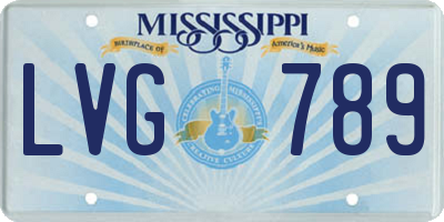 MS license plate LVG789