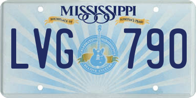 MS license plate LVG790