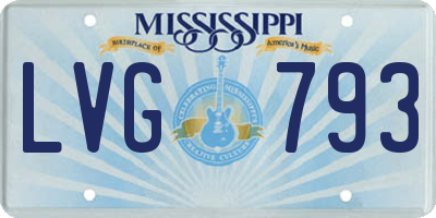 MS license plate LVG793