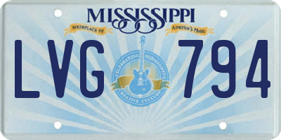 MS license plate LVG794