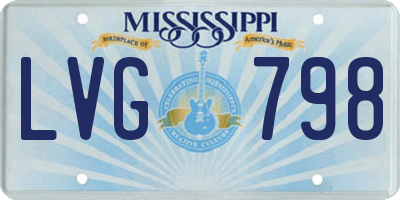 MS license plate LVG798