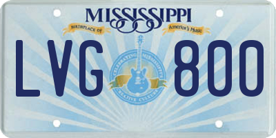 MS license plate LVG800
