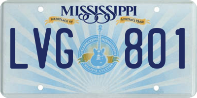 MS license plate LVG801