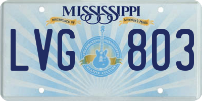 MS license plate LVG803