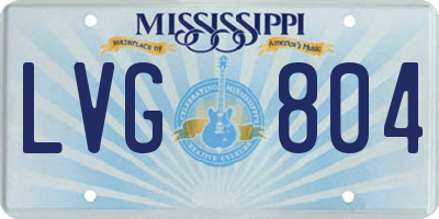 MS license plate LVG804