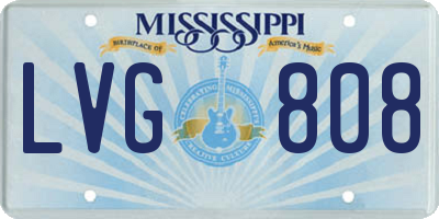 MS license plate LVG808