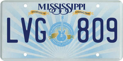MS license plate LVG809