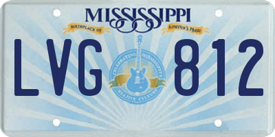 MS license plate LVG812