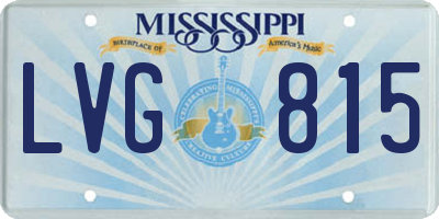 MS license plate LVG815