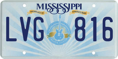MS license plate LVG816