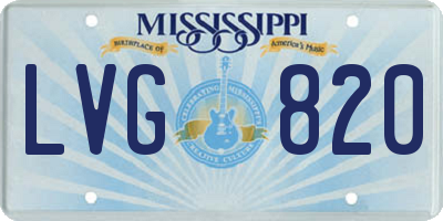 MS license plate LVG820