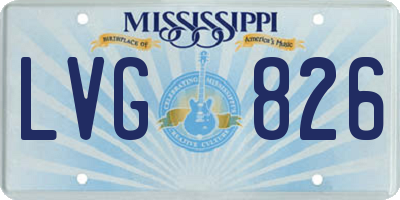 MS license plate LVG826