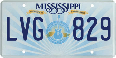 MS license plate LVG829