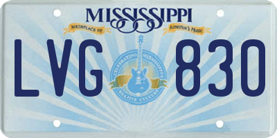 MS license plate LVG830