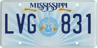 MS license plate LVG831
