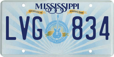 MS license plate LVG834