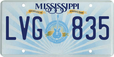MS license plate LVG835