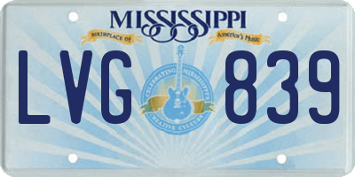 MS license plate LVG839