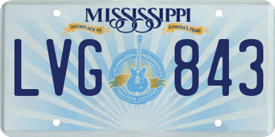 MS license plate LVG843