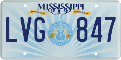 MS license plate LVG847