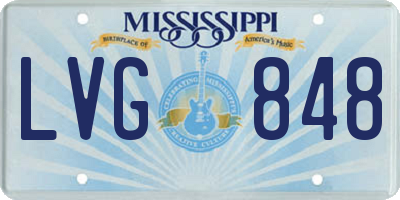 MS license plate LVG848