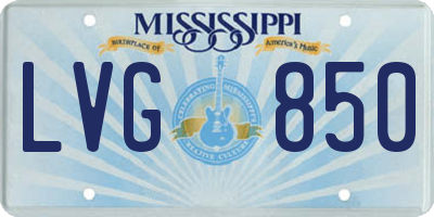 MS license plate LVG850