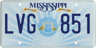 MS license plate LVG851