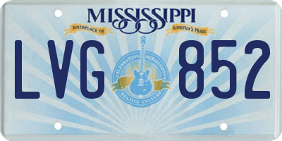 MS license plate LVG852