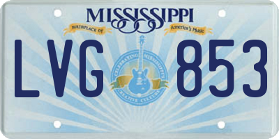 MS license plate LVG853