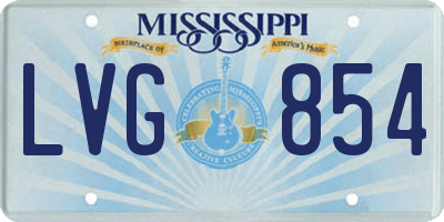 MS license plate LVG854
