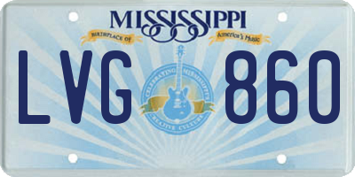 MS license plate LVG860