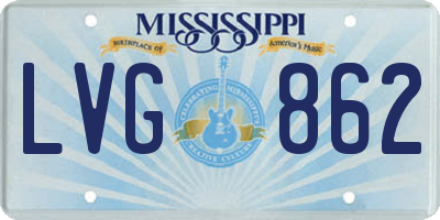 MS license plate LVG862