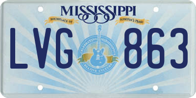 MS license plate LVG863