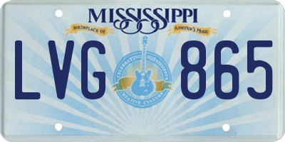 MS license plate LVG865
