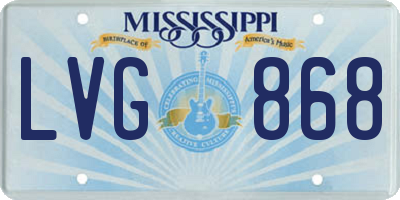 MS license plate LVG868