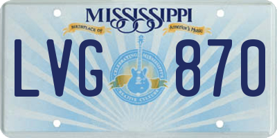 MS license plate LVG870