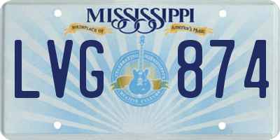 MS license plate LVG874