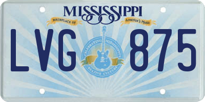 MS license plate LVG875