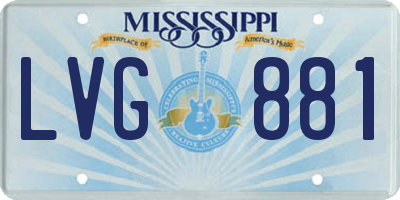 MS license plate LVG881