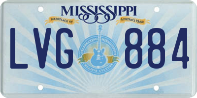 MS license plate LVG884