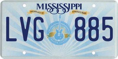 MS license plate LVG885